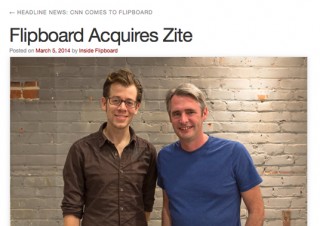 ソーシャルニュースマガジンのFlipboardが競合のZiteを買収