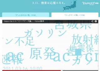 ヤフー、東日本大震災関連で検索されたキーワードを可視化した「Search for 3.11」公開