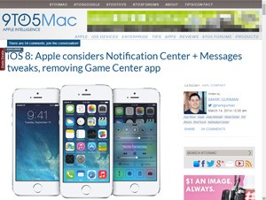 iOS 8新機能情報が報道、通知センターがシンプルに