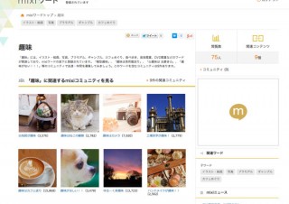 キーワードとコミュニティを紐づけて表示する「mixiワード」