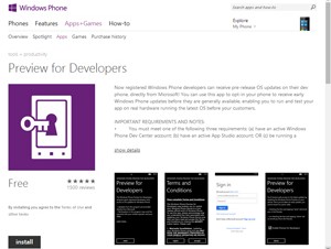 Windows Phone 8.1の開発者プレビューが公開
