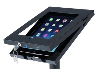 サンワ、電子看板に適したiPad用の鍵付きスタンドを発売