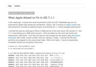 iOS7の「Mail」添付ファイル、暗号化されない不具合か