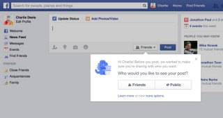 Facebook、公開範囲の初期設定を「友達」に
