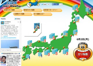 ガリガリ君の本数で暑さが分かる天気サイト「ガリ天2014」