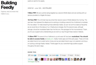feedly再び攻撃受ける、攻撃はすでに無力化