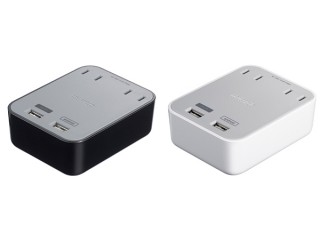 バッファロー、電源用コンセント2口付きのUSB充電器を発売