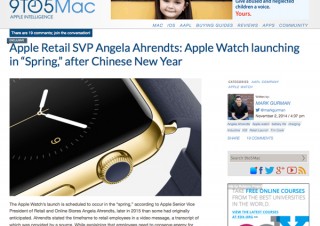 Apple Watch、2015年春に発売か