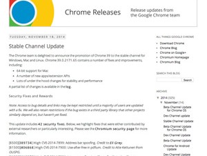 Google、Chromeの最新安定版を提供開始