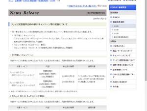 フレッツ光の新規申込で月額料金が割引になるキャンペーン開始