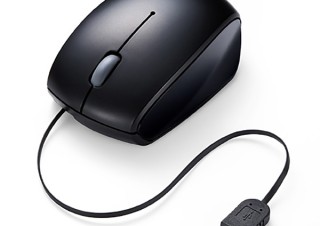サンワ、ケーブル巻き取り型のマウス「400-MA063」