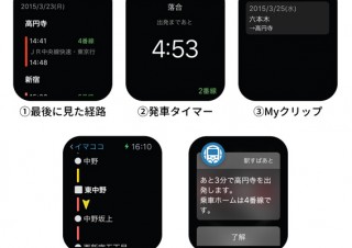 iPhone版「駅すぱあと」がApple Watchに対応