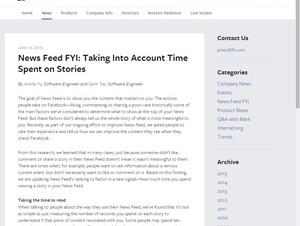 Facebookが記事表示のアルゴリズムを変更、投稿を読んだ時間も影響