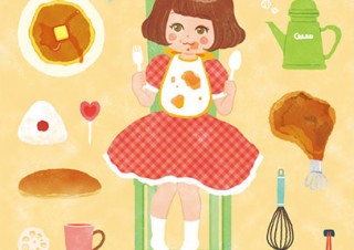 東京都・料理や小物を題材にしたオオウラシオリ氏のイラスト個展「テーブルマナーに知らんぷり」