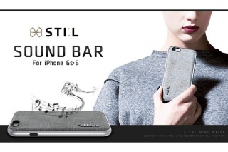 ケース背面から音が出る！グレンチェック柄のiPhoneケース「SOUND Bar」