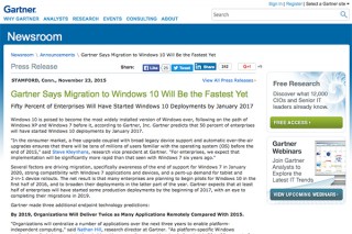 Windows 10、企業導入はこれまでのシリーズで最大に