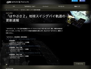 JAXA、「はやぶさ2」地球スイングバイ軌道の更新速報を発表