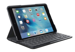 ロジクール、iPad mini4用の二つ折り保護カバー＆キーボードを発売