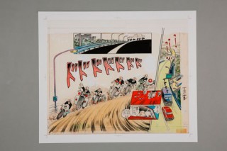 望月三起也氏のデビュー55周年を記念した「ワイルド7 原画展」が京都国際マンガミュージアムで開催