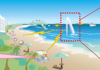 海水の水柱を電波アンテナにする新技術「シーエアリアル」を三菱電機が開発