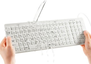 サンワ、丸洗いできる防水設計のUSBキーボード「SKB-BS3W」を発売