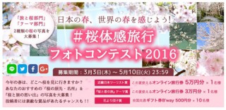 オススメの桜の旅先や名所などを写真で募集する「＃桜体感旅行2016フォトコンテスト」