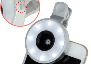 8灯LEDで被写体を明るく照らせる！上海問屋のスマホ用クリップ式リングライト
