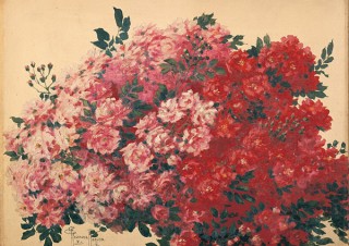 薔薇がモチーフの絵画や工芸品などを集めた「ばらのアート展」が大阪の高島屋史料館で開催