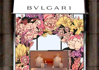 東京のブルガリ 銀座タワーで花をテーマにしたウィンドウアートの展示がスタート