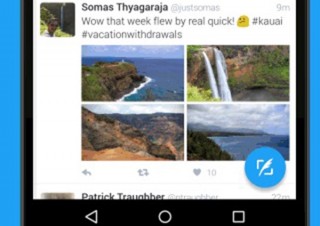 TwitterのAndroid版、フローティングボタン設置のマテリアルデザインに