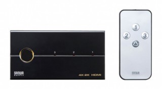 サンワ、4Kに対応した3入力1出力のHDMI切替器を発売