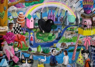 後藤友香氏による最新の絵画作品が紹介される個展「幻想世界の音楽」が開催