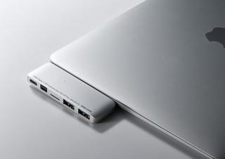 サンワ、12インチMacBookをマルチディスプレイ化できるUSB PD対応ハブを発売