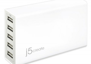 j5 create、5ポートすべてが2.4A出力に対応したUSB充電器を発売
