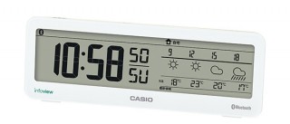 カシオ、iPhoneと連携して市町村単位の天気を表示できる置き型クロックを発売
