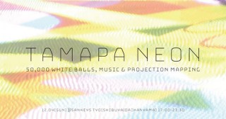5万個の白いボールの上にプロジェクションマッピングを施す音楽イベント「tamapa NEON」