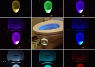 上海問屋、トイレをカラフルに演出するモーションセンサーLEDライトを発売