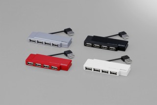 コネクタが収納できるモバイルUSBハブ