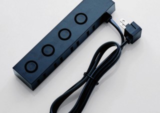 エレコム、電源ケーブルの方向を統一して美しく配線できるデザインタップ「un modo」を発売