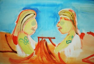 蛭子未央氏が主にベルリンで制作した新作絵画を紹介する個展「6月17日と2月の間の不条理な日常」