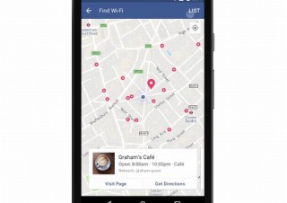 Facebookで公衆無線LANの探索が可能に、「Wi-Fiを検索」でマップ・リストで表示