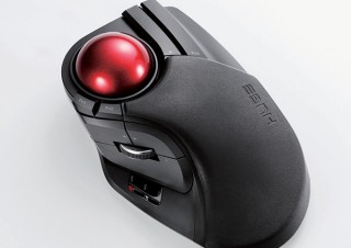 エレコム、人差し指や中指で操作するタイプのトラックボール「HUGE」を発売