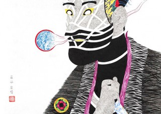 写楽の「大首絵」へのオマージュとして描いた新作を中心として展示する藤谷康晴氏の個展が開催