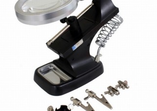 上海問屋、ハンダ付け作業をラクラクにするLED＆拡大鏡付「ハンダごてスタンド」発売
