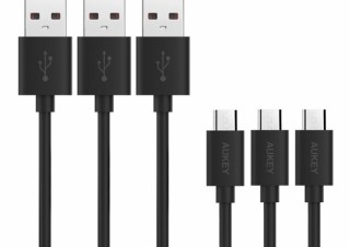 AUKEY、金メッキコネクタ採用のmicroUSBケーブル3本セットを発売