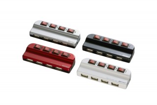 節電できる個別スイッチ付きUSBハブ