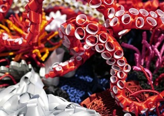 装飾用の身近なリボンでアートワークを制作しているRIBBONESIAの新作展「MURMUR」