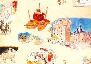 ハリウッド化粧品のパッケージイラストを手掛けた中内渚氏の「スケッチで旅するスペイン」原画展