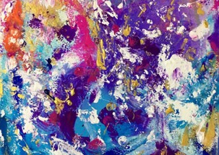 小枝や葉っぱや石で描くラウラ・ガルヴァーニョ氏の抽象画展「Voci e colori della natura」