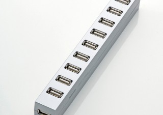 10個のUSB機器が接続できるUSBハブ